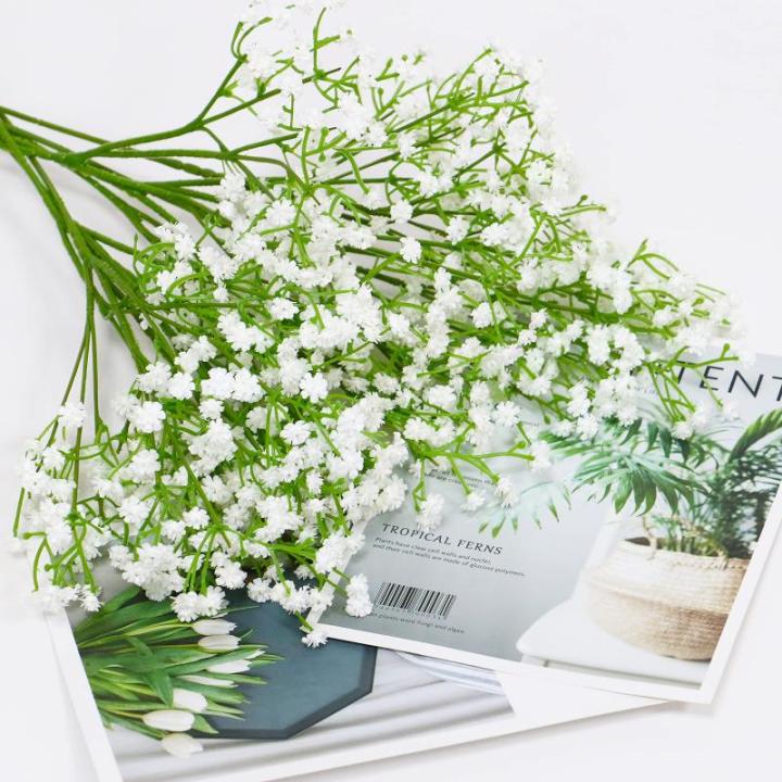 Orla , baby, adem bloemen, plastic bloemen, boeketten, faux bloemenstelen, valse sluierkruid, planten, bloemen voor bruiloften, woondecoratie, wit, 10 stuks
