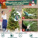210 cm kunstkerstboom in premium kwaliteit met warmwitte ledlampen, realistische takken en houten standaard, van PE + pvc, voor kerstdecoratie, herbruikbaar