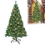 Kunstkerstboom van pvc, 210 cm, met verlichting, 350 lampen, led-kerstboom, kunstkerstboom met metalen standaard, voor kerstdecoratie