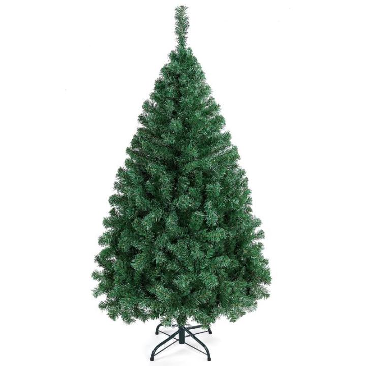 Kunstkerstboom, 154 cm, met 398 takken, opvouwbare metalen standaard, kerstboom, kunstboom voor kerstdecoratie, groen