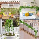 Kunstklimopslingers, set van 6, 210 cm lengte, kunstwijnstokken voor kamer en tuin, wanddecoratie voor binnen en buiten, kunststof bladeren, hangende planten voor groene planten, d