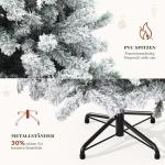 Kunstkerstboom met sneeuw, ca. 880 takken, dennenboom met klapsysteemframe en opvouwbare metalen standaard, snelle montage voor thuis, kantoor, winkels, 182 x 95 cm diameter