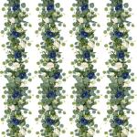 Künstliche Eukalyptus-Blumengirlande mit blau-weißen Rosen, Kunstpflanzen, Seide, Blumengirlande, Schleierkraut, Efeu-Ranken, für Hochzeitsdekoration, Zuhause, Party, Tischläuf