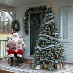 Kunstkerstboom met sneeuweffect en dennenappels, kunstdennenboom, pvc, met metalen standaard, premium Nordmann-spen, moeilijk ontvlambare kerstboom voor kerstdecoratie, herbruikbaa