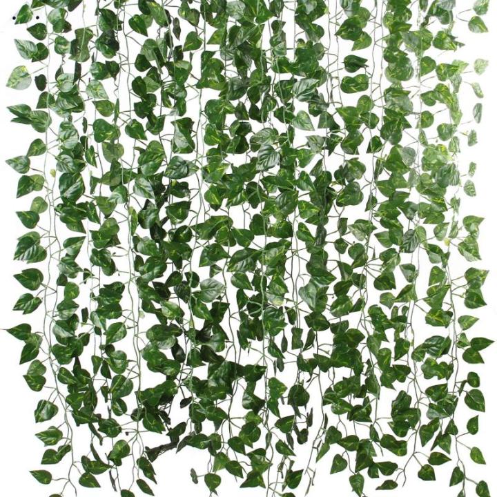 78Ft 12 stks Zijde Kunstmatige Ivy Wijnstok Hangende Bladeren Plant Greenery Decor Party Thuis Tuin Bruiloft Muurdecoratie