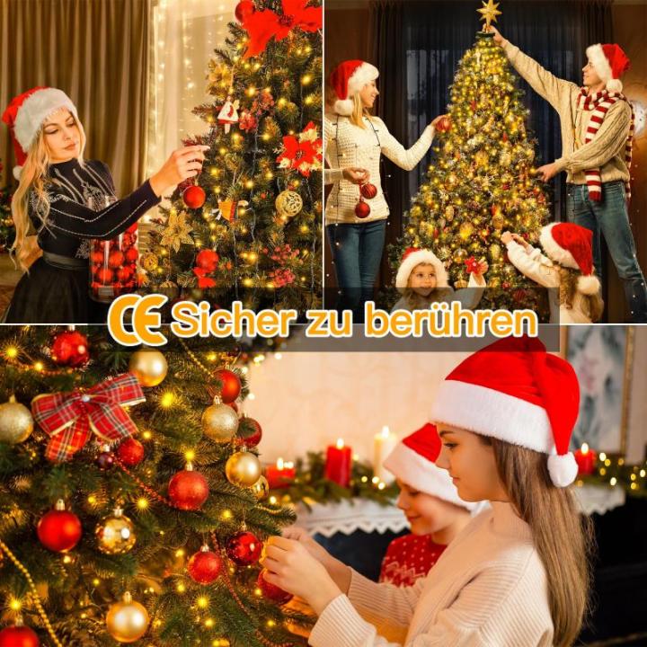 Lichtsnoer kerstboom 2,5 m, 300 leds, lichtketting voor buiten en , 12 strengen met ringtimer, 8 modi, waterdichte kerstverlichting voor buiten, 150 cm, 180 cm, 240 cm boom (warmwi