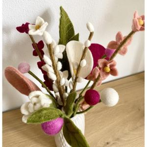 - Vilten bloemen boeket bloemen van vilt - boeket - Fair Trade - handgemaakt (bloemenmix)