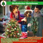 60cm Mini Künstlicher Weihnachtsbaum mit 30 LEDs Klein Tannenbaum mit Ständer PVC + PE Spitzen Christbaum für Weihnachten, Halloween, Hochzeit, Party (Kiefernzapfen + Beeren)