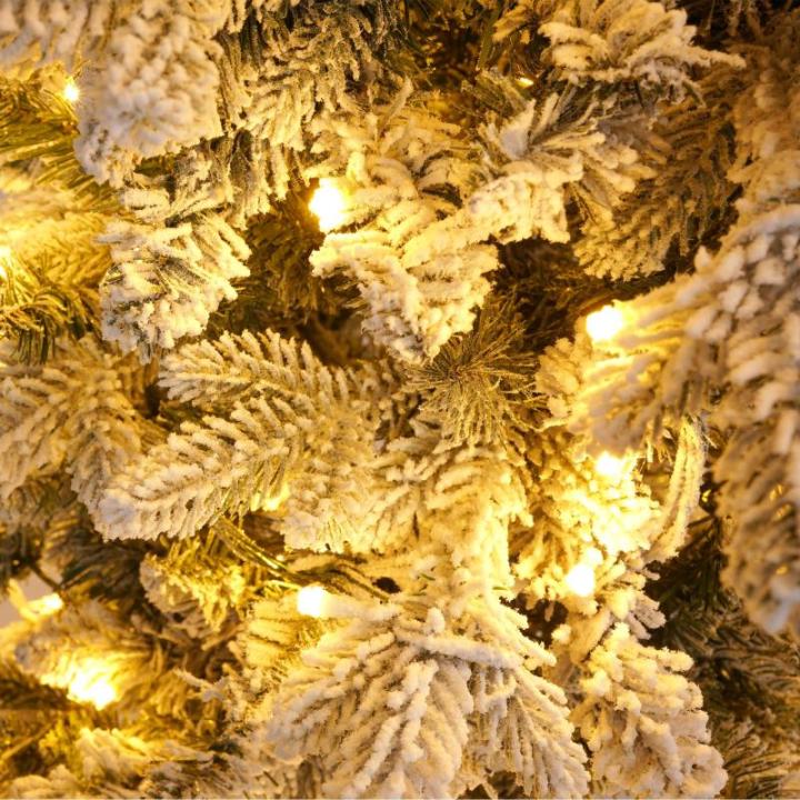 Kunstkerstboom van 180 cm in premium kwaliteit met warmwitte ledlampen, realistische takken van PE + pvc en metalen standaard, herbruikbare kerstdecoratie
