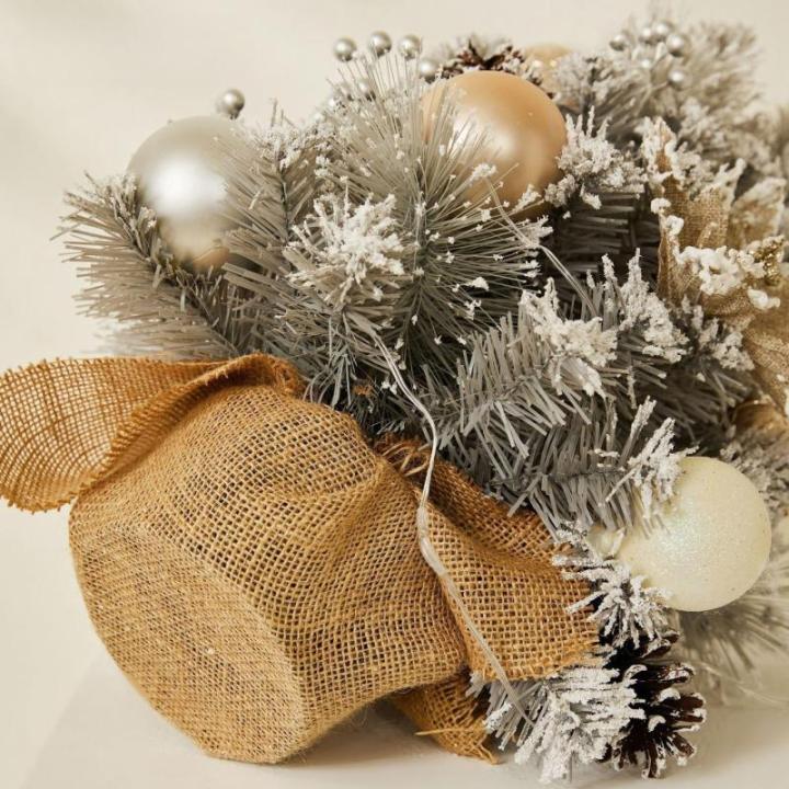 Mini-Weihnachtsbaum, silbergrau, 30 cm/45 cm/60 cm, Tischdekoration, für Zuhause und Büro, moderne kleine Weihnachtsbaumdekoration für festliche Präsentation (30 cm)