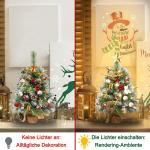 2 x kerstboom met decoratieve lichtketting 30 LED warm wit batterij, 60 cm mini kunstkerstboom met sneeuw, dennenappels en taxbessen, tafelkerstboom, kerstdecoratie, materiaal PE