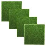 4 stuks kunstgras miniatuurtuin, 15 x 15 cm, kunstgras tapijt, miniatuurtuin, kunstgras versiering, mos, doe-het-zelf decoraties, miniatuur ornament kabouterhuis