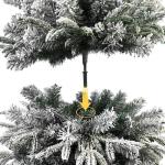 Kunstkerstboom voor montage extra dennenboom gevuld met dubbele gecombineerde bladeren 150-210cm Abies C/metalen standaard (Besneeuwde Kudde, 150cm 481Tips)