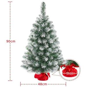 90 cm kerstboom met sneeuw, mini kunstkerstboom, tafel-kerstboom, kerstdecoratie, materiaal pvc, incl. cementbasis