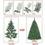 Kunstkerstboom, 152,5 cm, kerstboom met 437 takken, kunstboom, dennenboom, moeilijk ontvlambaar, pvc, incl. metalen standaard met houtnerf sparrenhout, snelle montage, groen