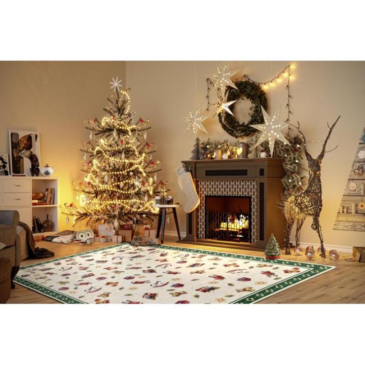 Design tapijt Nostalgic - Toy's Delight - kerstboomdeken, kerstboom voor woonkamer, slaapkamer, eetkamer, hal - groen meerkleurig, 160 x 230 cm