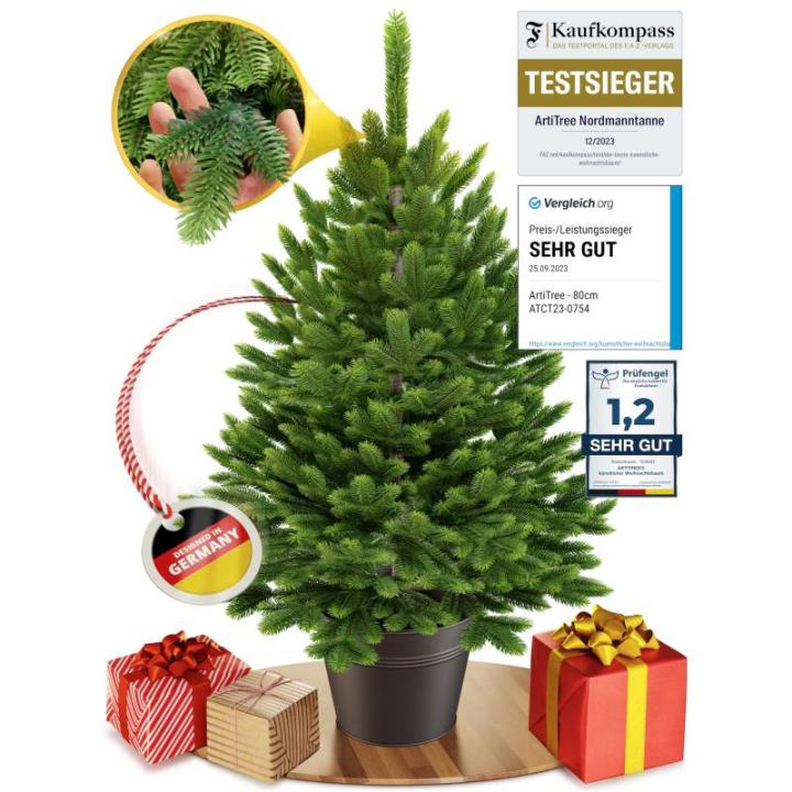 Kunstkerstboom van 40 cm in pot, kerstboom voor binnen en buiten, kunstboom voor kerstdecoratie, realistische look
