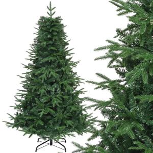 Premium kunstkerstboom, 182 cm, ca. 900 takken, PE spuitgietwerk en pvc, natuurgetrouwe dennenboom met klapsysteemframe en metalen standaard, snelle montage voor thuiswinkels, 182 