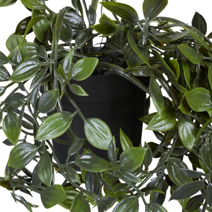 kunstplant hangplant met pot, set van 2, namaakplanten, realistische nepplanten, HxØ: 60 x 20 cm, groen/zwart