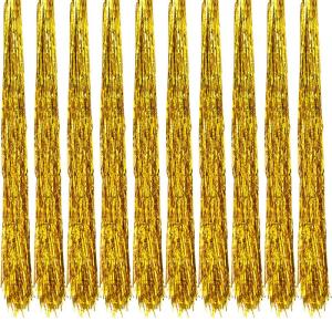 10 x Lametta, glanzend, 100 cm, voor kerstboom, boomversiering, kerstdecoratie, Kerstmis, party, feest, decoratie, zilver, goud, wit, zwart, roze, paars, blauw, groen, kleur naar k