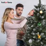 Kunstkerstboom, sneeuw, 160 cm, diamantsparrenboom op een houten stam met plastic standaard, kerstboom, kunstboom, kunstboom, kerstboom