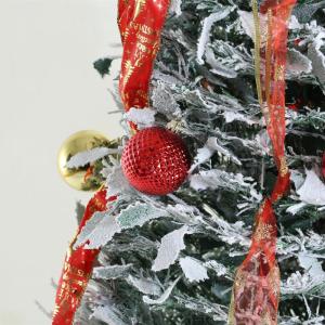 Künstlicher, vordekorierter, beleuchteter Pop-up-Weihnachtsbaum mit hängenden Kugeln für Weihnachtsdekoration (Gold und Rot)