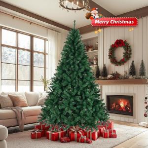 Kunstkerstboom, 120/150/180/210 cm pvc-materiaal, verdikte takken, opvouwbaar, met robuuste sokkel, groen, 180 cm