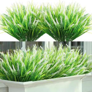 8 bundels , lavendel, outdoor, kunstbloemen, zoals echt weerbestendig, uv-bestendig, struiken, namaakbloemen, kunstbloemen, kunstbalkonplanten, decoratie voor tafel, raam,