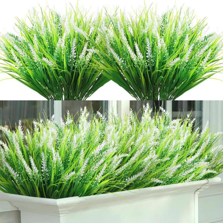 8 bundels , lavendel, outdoor, kunstbloemen, zoals echt weerbestendig, uv-bestendig, struiken, namaakbloemen, kunstbloemen, kunstbalkonplanten, decoratie voor tafel, raam,