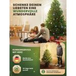 Kunstkerstboom [100% spuitgiet] - natuurgetrouwe dennenboom met stabiele punt | Premium Nordmann spar incl. FSC-gecertificeerde houten standaard en scheurbestendige tas (met verlic