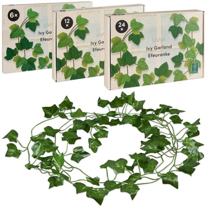 Ivy : 24x klimop slinger – nep plant kamerdecoratie – 200x13cm – 78-80 bladerige nep klimop als kamerdecoratie of balkondecoratie – voor inkijkbescherming – esthetische k