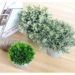 Set van 5 mini- in pot, nep, kleine eucalyptus, rozemarijn, groen, kunststof, kunstgroen, grasplanten, decoratieve nepplant voor huis, kantoor, balkon, bureau, badkamerdecoratie