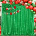Pailletten-Hintergrundvorhänge, Fotohintergrund: grüner transparenter Stoffpaneel, Weihnachten, Hochzeit, Vorhänge, 2 Stück, 1,2 x 2,4 m, Pailletten-Wandbogen Drapierung