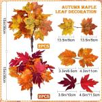 4 stuks kunstmatige esdoornbladeren, herfstbladeren, , herfstesdoornbladeren, takken, kunstmatige esdoornbladeren, herfstbladeren, voor binnen en buiten (herfst)