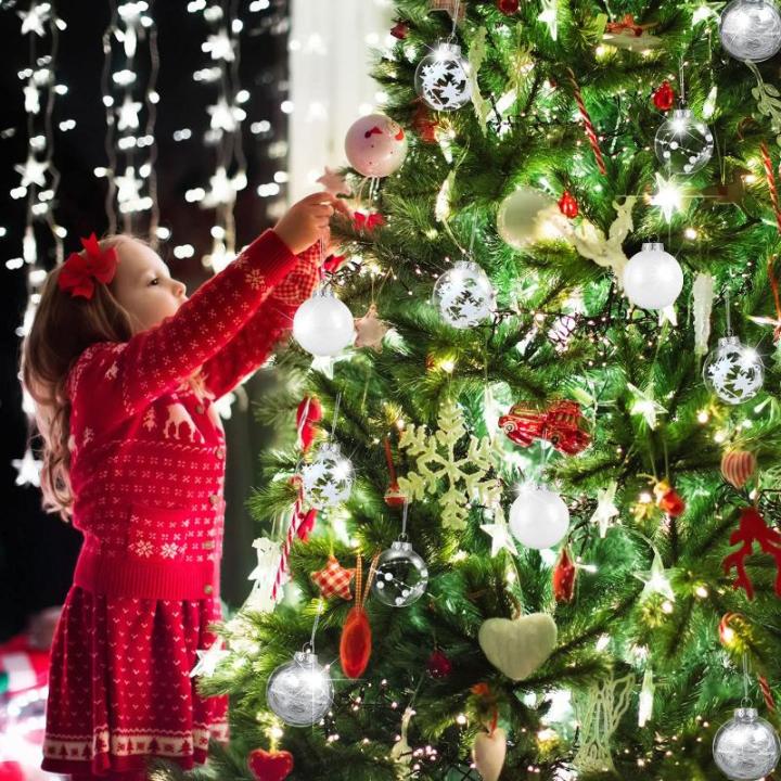 , wit, 24 stuks, kerstboomversiering, kerstdecoratie voor Kerstmis, feest