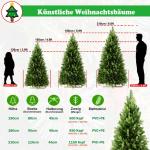 Kunstkerstboom van 180 cm met 595 groene pvc-punten en 355 groene PE-punten, met houten standaard, voor Kerstmis, Halloween, bruiloft, feest (zonder sneeuweffect)