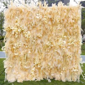 Champagner Raureif Kunstblume Hintergrund Wandtuch Hintergrund Blumenwand, Blumenarrangement Blumenwandpaneel-Set, Seiden-Hortensie-Blumenpaneel Für Fotohintergrund Home Party Hoc