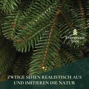 Kunstkerstboom, 150 cm, natuurgetrouwe 100% spuitgietkerstboom met houten standaard, Made in EU, kunstkerstboom