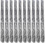 10 x Lametta, glanzend, 100 cm, voor kerstboom, boomversiering, kerstdecoratie, Kerstmis, party, feest, decoratie, zilver, goud, wit, zwart, roze, paars, blauw, groen, kleur naar k