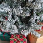 Luvi-naalden Kunstkerstboom, 150 cm, wit, inklapbaar, met 371 takpunten, incl. metalen standaard, snelmontage, klapsysteem