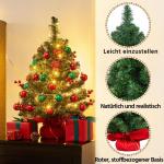 50 cm mini-kunstkerstboom met 35 warmwitte ledlampen en 40 rode bessen, kleine kerstboom, tafel, dennenboom voor kerstdecoratie, groen