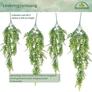 Kunstmatige hangplant, keuze uit afmeting en set, set van 4, 120cm