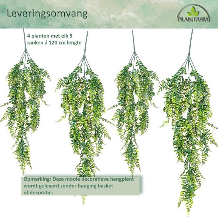 Kunstmatige hangplant, keuze uit afmeting en set, set van 4, 120cm