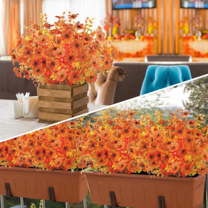 6 bundels kunstherfstboeket, herfstdecoratie, , eucalyptus, herfstdecoratie, en herfsttakken voor binnen en buiten, tafel, balkonbak, bloembak