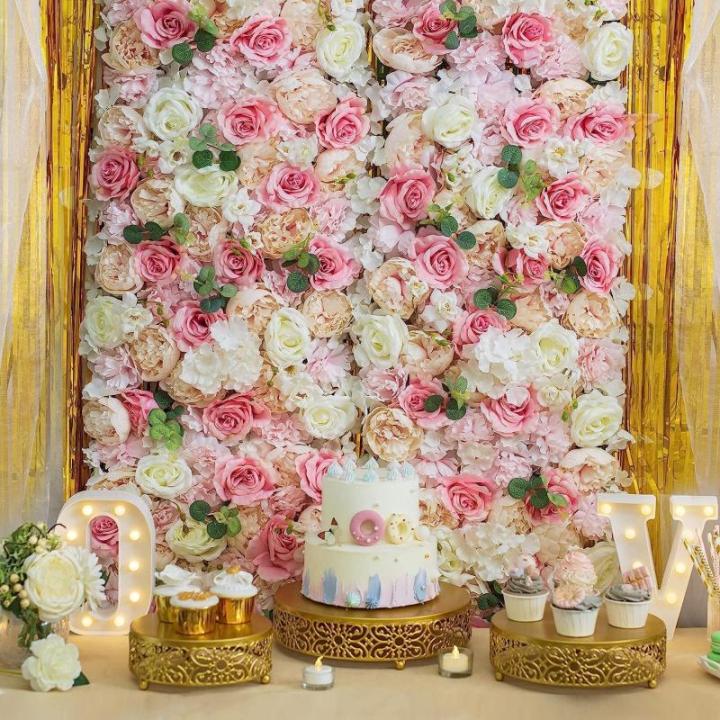 Künstliche Blumenwand, Künstliche Blumenwand Aus Seidenrose, Verwendet Für Hochzeiten, Rayon-Blumenwand, Verwendet Für Partys, Kirchenwände, Bühnenhintergrund(D,3m*3m)