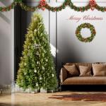 Kunstkerstboom, 150 cm, dennenboom, kerstdecoratieboom met standaard, groen pvc + PE dennenboom