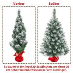 90 cm kerstboom met sneeuw, mini kunstkerstboom, tafel-kerstboom, kerstdecoratie, materiaal pvc, incl. cementbasis