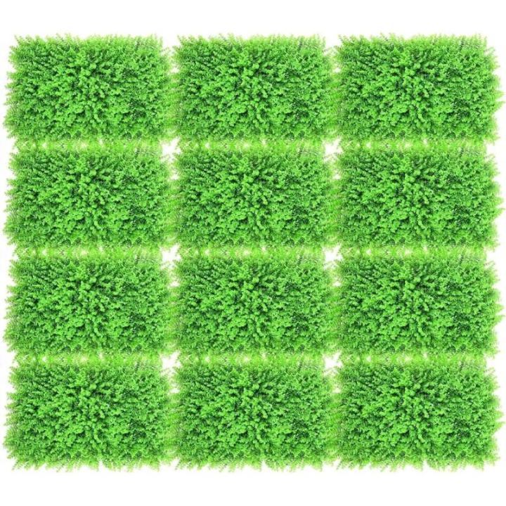 12 stuks wand, 40 x 60 cm, UV-beschermd, kunstbuxusheg, wandpanelen voor tuin, achtertuin, buiten en binnen, woondecoratie