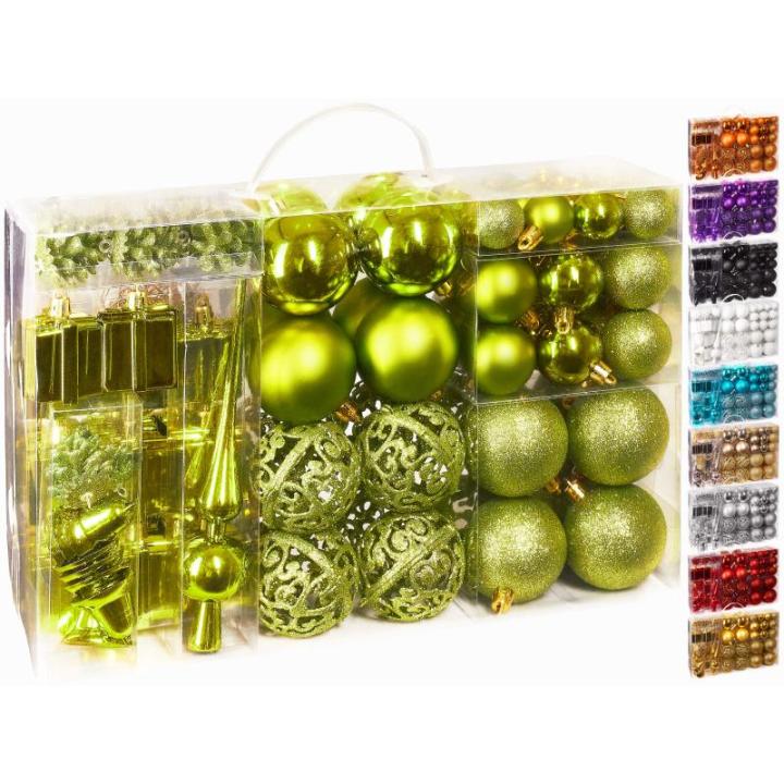 Set met boompiek, 101-delig, kerstboomversiering