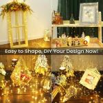 Lichtsnoer, koperdraad, stroom, 20 m, 400 leds, warmwit, kerstverlichting, voor buiten, 8 modi, waterdicht, kerstverlichting voor feest, , kamer, tuin, balkon, bruiloft, kerstdecor